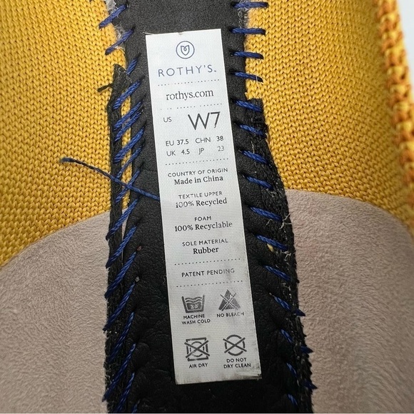 Rothy's Yellow Pointed Toe Slip
on Flats Size 7 Women's - Picture 2 of 8